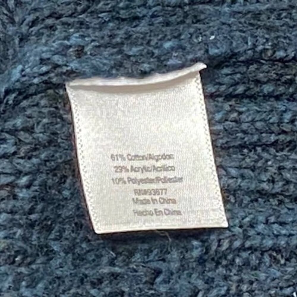St. John's Bay Sweater Women's 3X Blue Marble Cable Knit Long Sleeve Shirt NWT - Picture 4 of 8